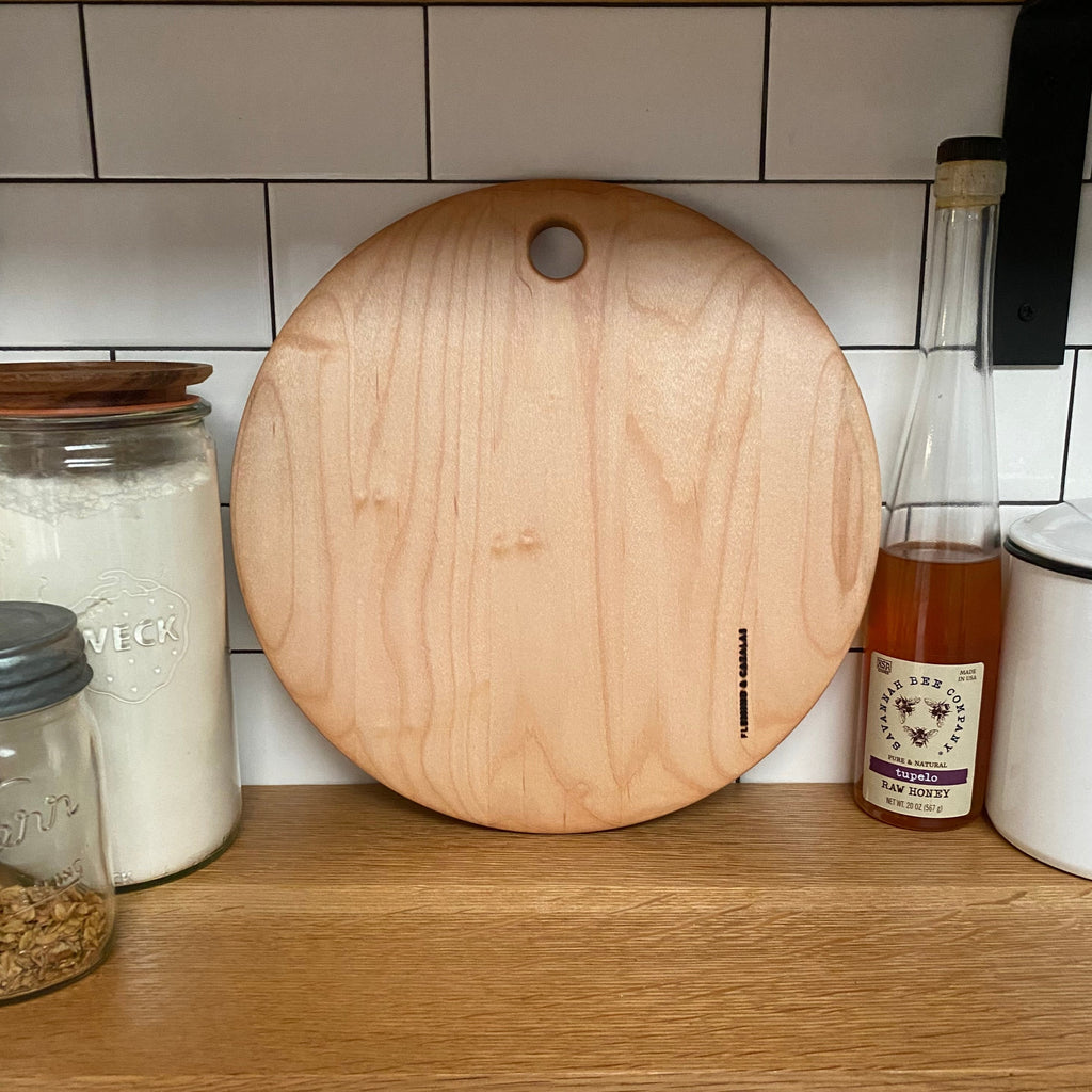 Hard Maple Minimal Round Serving or Charcuterie Board
