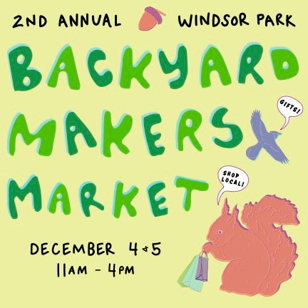 Backyard Makers Market  – Dec. 4 & 5 @ 1306 Berkshire Dr